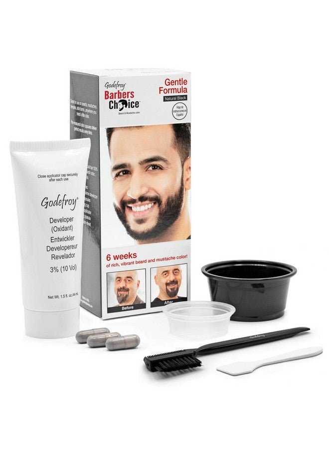 Godefroy Barbers Choice 3 Application Beard And Mustache Dye For Men 6 Weeks Of Cover For Gray Facial Hair Natural Black - Image 1