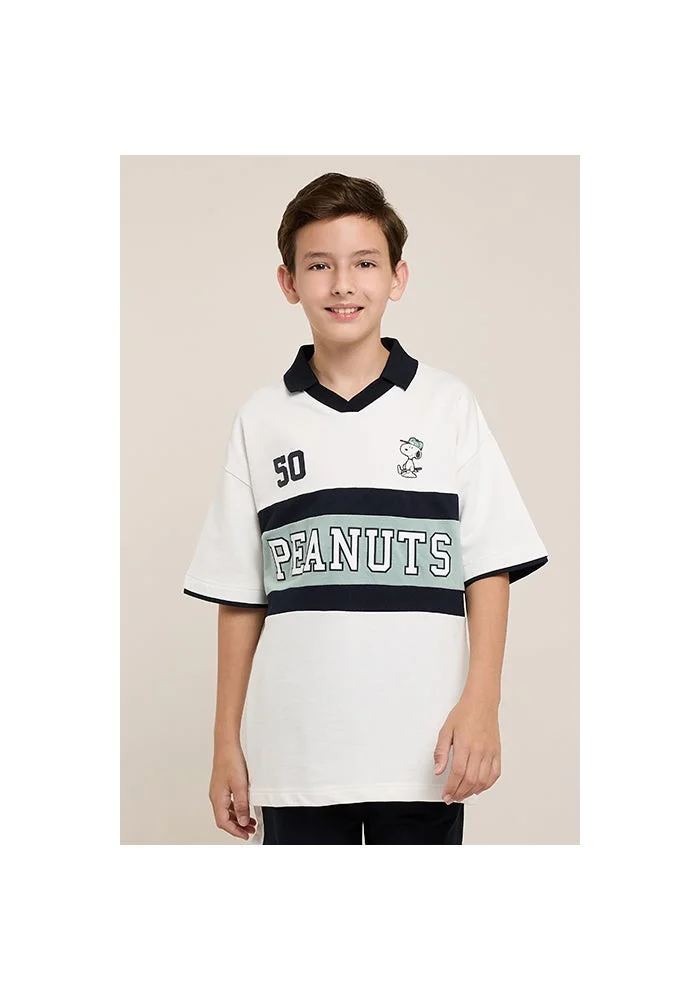 أر أند بي Naruto Print Polo T-Shirt with Short Sleeves