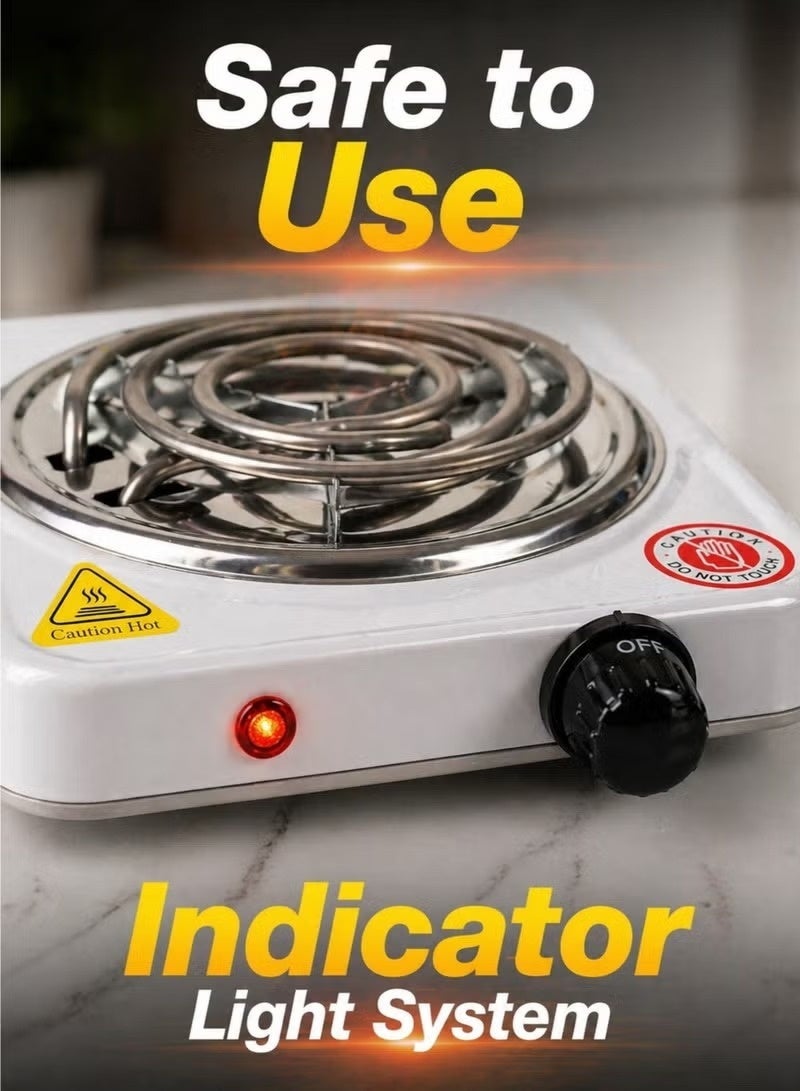 Hot Plate Portable Electric Stove Hot Plate 1000W Single Burner Cooker with Temperature Control Compact Cooking Stove - Image 4