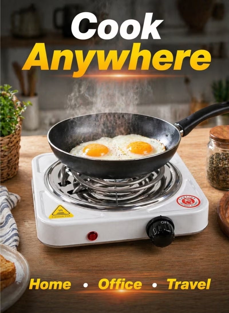 Hot Plate Portable Electric Stove Hot Plate 1000W Single Burner Cooker with Temperature Control Compact Cooking Stove - Image 3