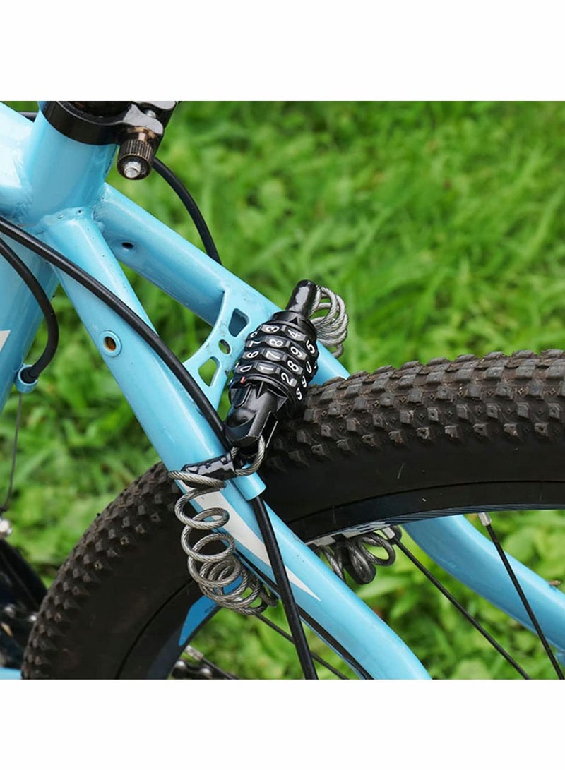 Excefore Motorcycle Helmet Lock, Bike Lock, 4 Digit Little Cable Lock, Retractable Luggage Lock, Stroller Lock, Combination Portable Combination Security Lock for Bike Motorcycle Cycling Accessories - Image 3