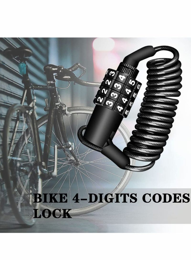 Excefore Motorcycle Helmet Lock, Bike Lock, 4 Digit Little Cable Lock, Retractable Luggage Lock, Stroller Lock, Combination Portable Combination Security Lock for Bike Motorcycle Cycling Accessories - Image 5