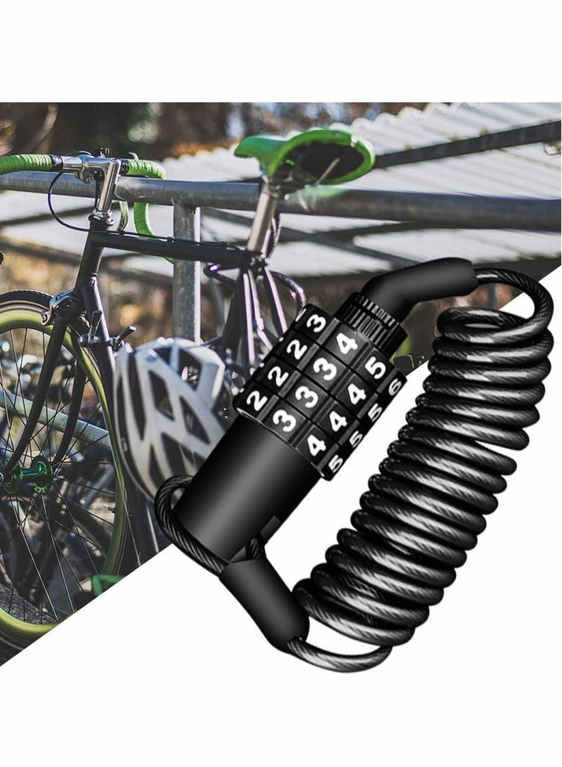 Excefore Motorcycle Helmet Lock, Bike Lock, 4 Digit Little Cable Lock, Retractable Luggage Lock, Stroller Lock, Combination Portable Combination Security Lock for Bike Motorcycle Cycling Accessories - Image 4