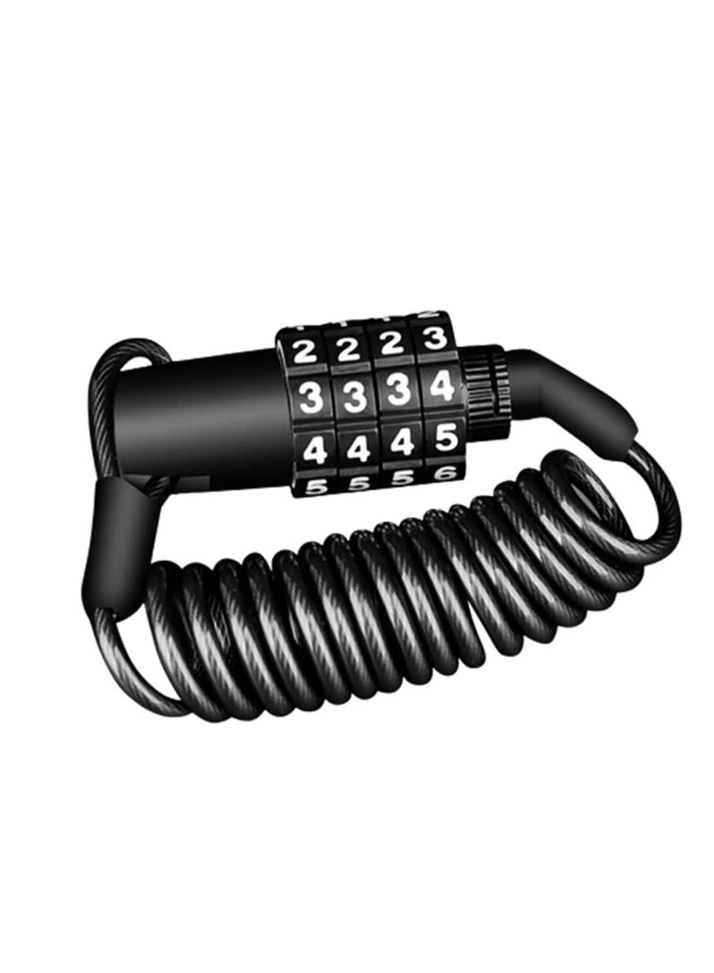Excefore Motorcycle Helmet Lock, Bike Lock, 4 Digit Little Cable Lock, Retractable Luggage Lock, Stroller Lock, Combination Portable Combination Security Lock for Bike Motorcycle Cycling Accessories - Image 1