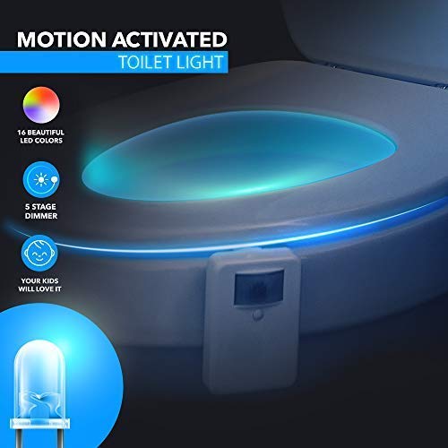 Chunace Toilet Bowl Night Light Motion Sensor, 16 Color Changing LED Gadgets for Bathroom Accessories Decor, Cool Gag Stuff for Men, Kids, Funny Stocking Stuffer Gifts 2025 - Image 4