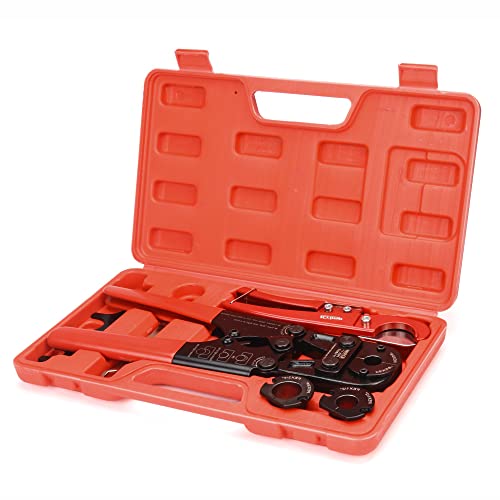 IWISS iCrimp PEX Crimping Tool Kit for 3/8 inch, 1/2 inch, 3/4 inch, 1 inch Pex Copper Crimp Rings, c/w PEX Cutter,Go-no-go Gauge, Meets ASTM F1807 Standard - Image 1