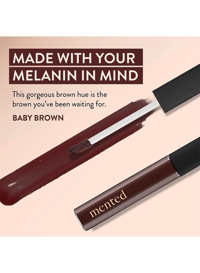 Mented Cosmetics | Brown Nude Lip Gloss, Baby Brown | Vegan, Paraben-Free, Cruelty-Free Gloss Topper | Long Lasting and Moisturizing Lipgloss - Image 2