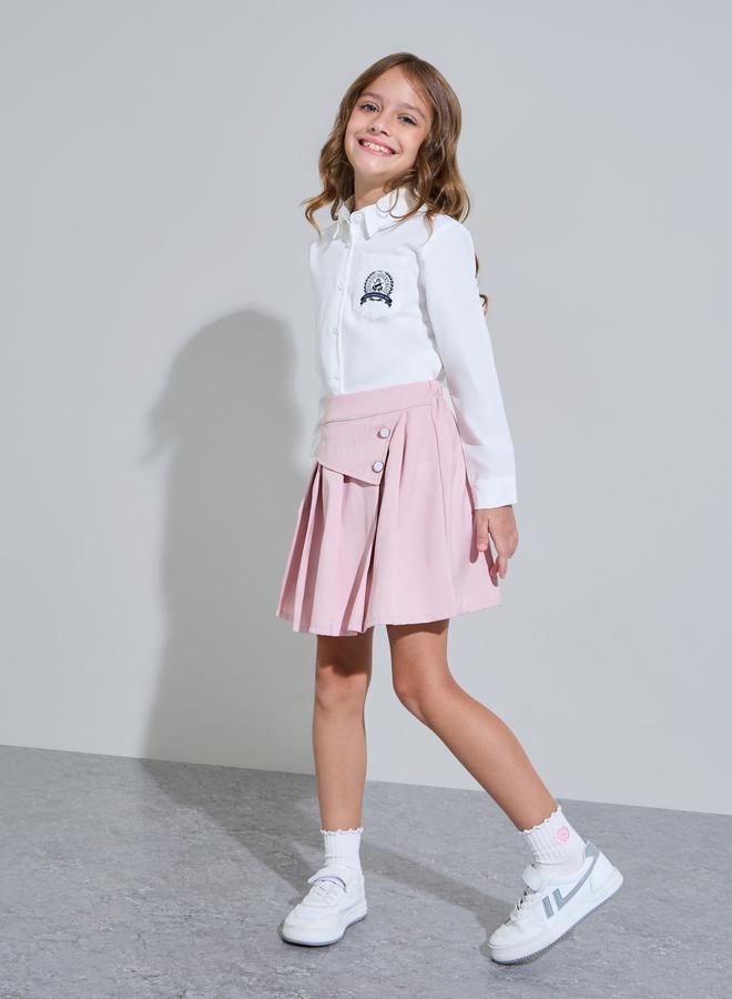 Styli Girl White Side Embroidery Logo Oversized shirt - Image 2
