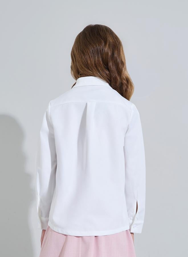Styli Girl White Side Embroidery Logo Oversized shirt - Image 4