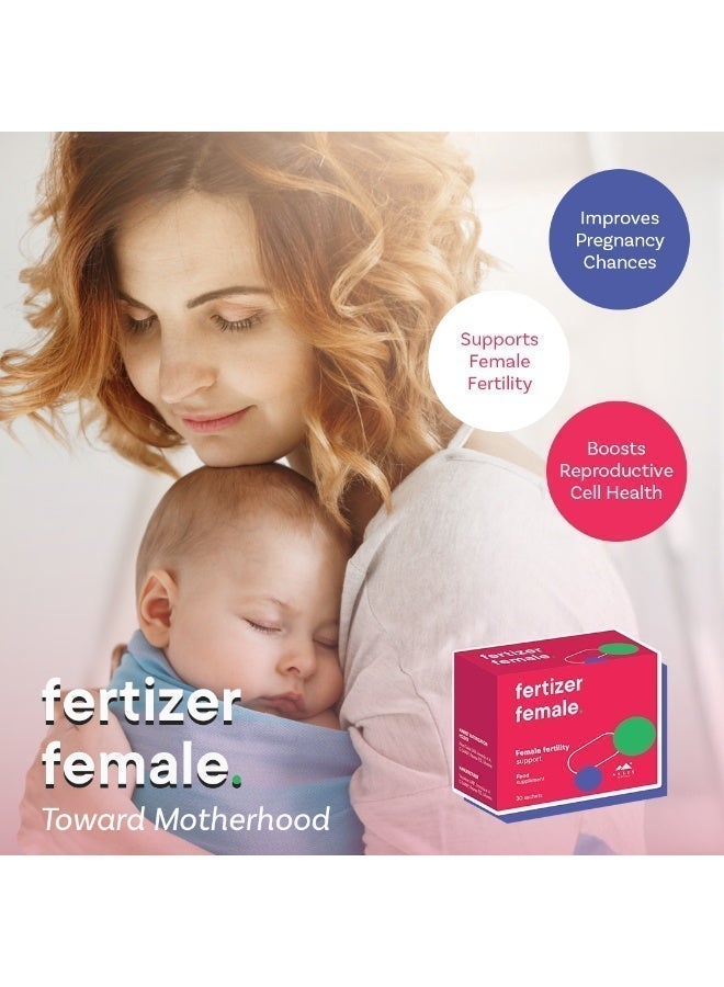 Fertizer Female Fertility Support Sachets 30 Pack – Supports Hormonal Balance, Ovulation & Reproductive Health - Image 1