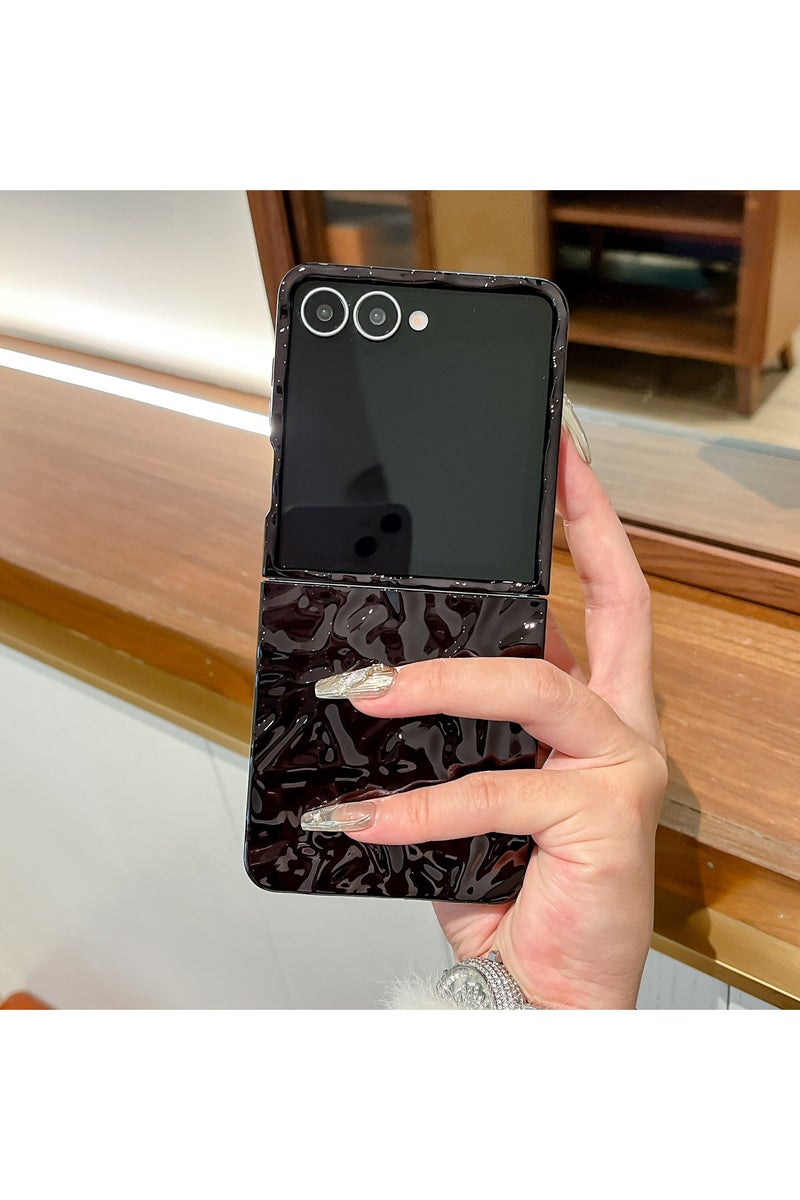 general Suitable for Samsung Galaxy Z Flip7 phone case Electroplated water ripple design Foldable screen protective case Scratch-resistant and wear-resistant - Image 2