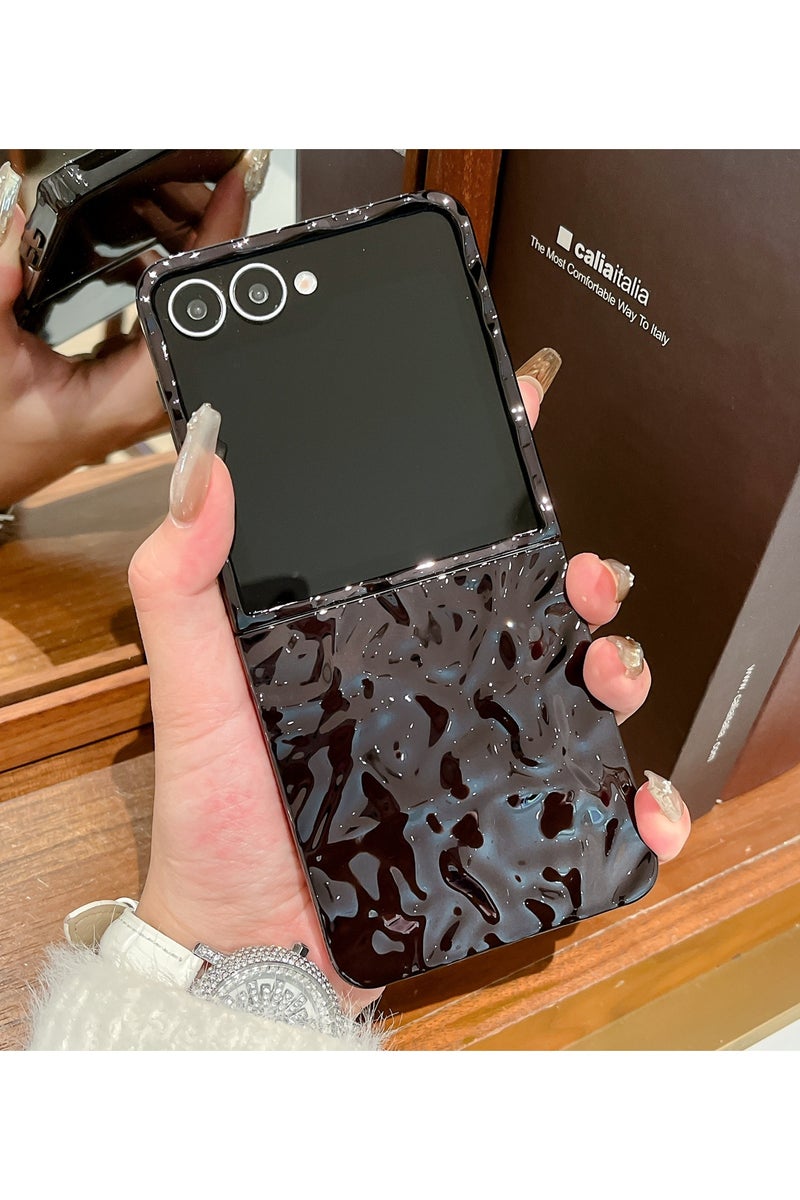 general Suitable for Samsung Galaxy Z Flip7 phone case Electroplated water ripple design Foldable screen protective case Scratch-resistant and wear-resistant - Image 1