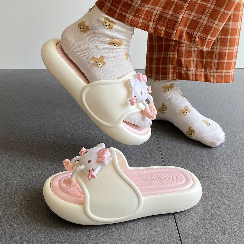 26 New Summer Models Of High-Looking, Cute Slip-On Slippers For Girls To Wear At Home And Outdoors, Lightweight And Comfortable Sports Slip-On Slippers For Sale - Image 3