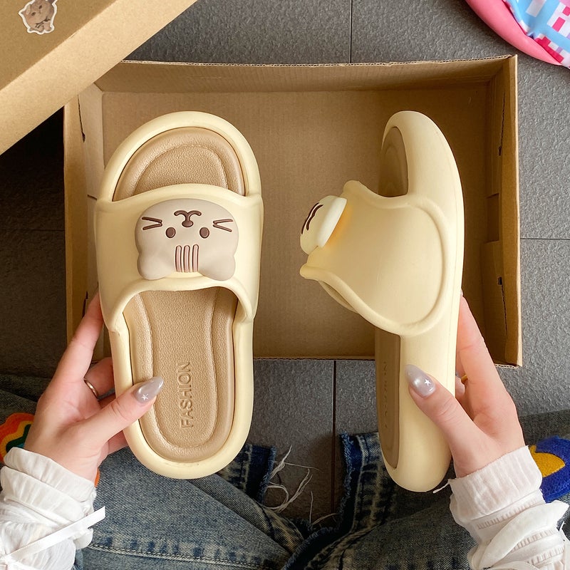 26 New Summer Models Of High-Looking, Cute Slip-On Slippers For Girls To Wear At Home And Outdoors, Lightweight And Comfortable Sports Slip-On Slippers For Sale - Image 1