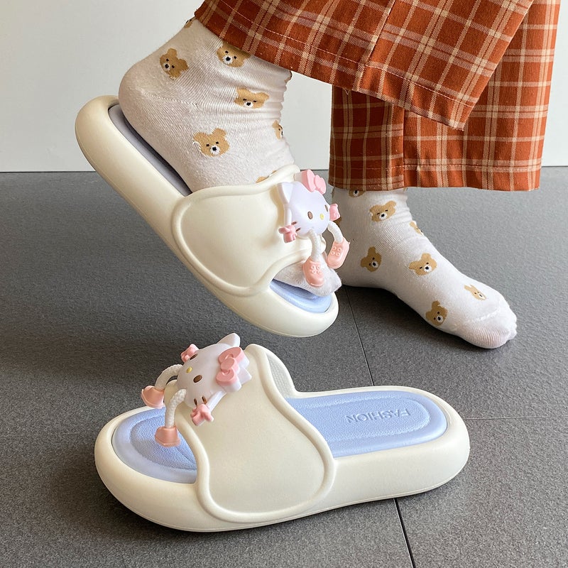 26 New Summer Models Of High-Looking, Cute Slip-On Slippers For Girls To Wear At Home And Outdoors, Lightweight And Comfortable Sports Slip-On Slippers For Sale - Image 2