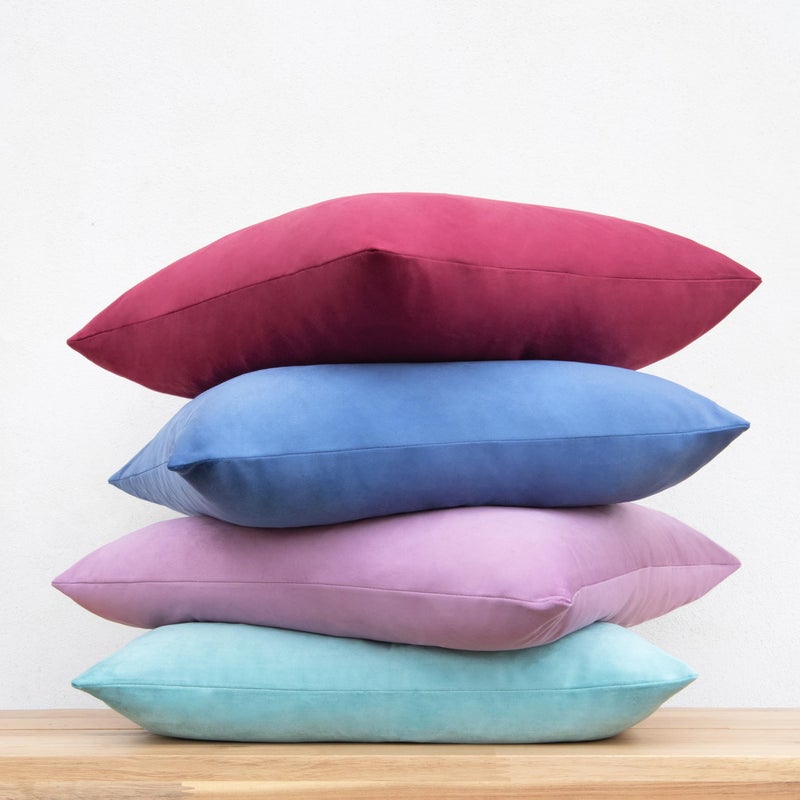 MONDAY MOOSE Decorative Throw Pillow Covers Cushion Cases  Set of 4 Soft Velvet Modern Designs  Mix and Match for Home Decor  Pillow Inserts Not Included (18x18 inch  Purple/Blue) - Image 5