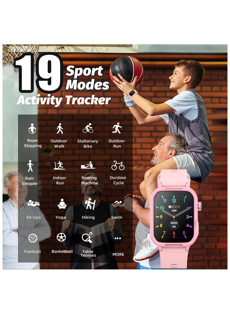 Kids Boys Smart Watch, IP68 Waterproof Heart Rate Tracker Smartwatch for Children with 1.5 Inch DIY Sports Face, Encoder, Sleep Heart Rate Monitor, 19 Sports Modes  - Image 5