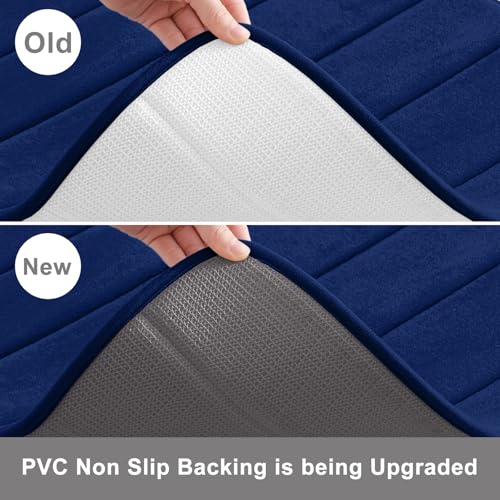Buganda Memory Foam Bath Mat, 24" x 16", Ultra Soft and Non-Slip Bathroom Rugs, Water Absorbent and Machine Washable Bath Rug for Bathroom, Shower, and Tub, Navy Blue - Image 3