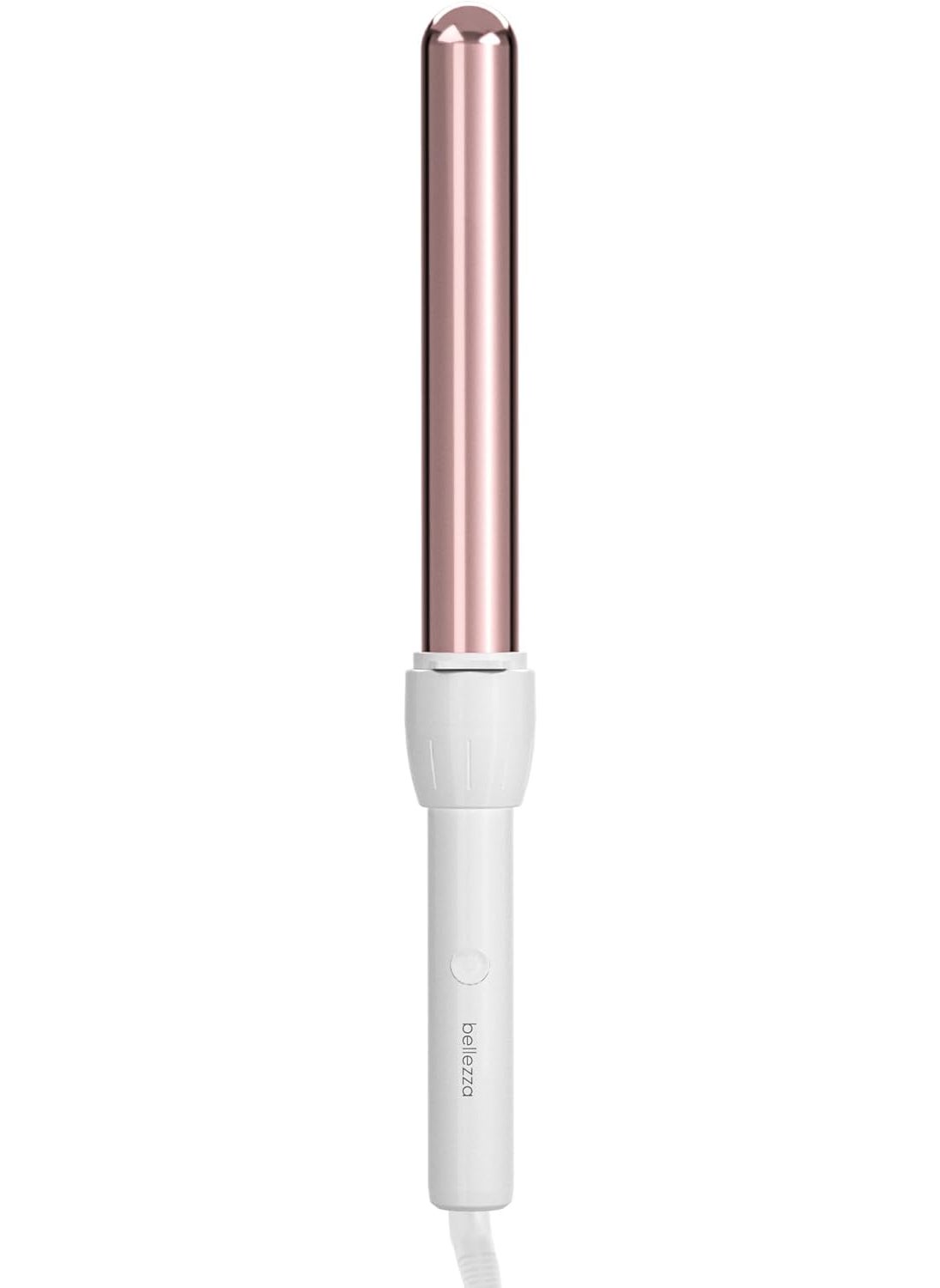 bellezza - Belleza CurlPro 1" Curling Wand, Tourmaline Ceramic Barrel, Frizz-Free Gloss Technology, Adjustable Heat, Max 430°F, Lightweight, White Pink Rose - Image 1