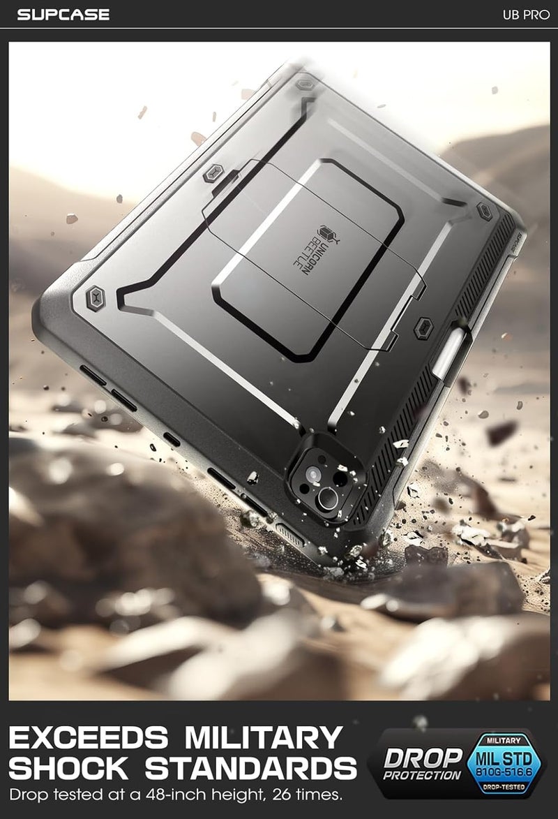 SupCase For Ipad Pro 13 Inch Case M4 2024 7Th Generation With Pencil Holder Unicorn Beetle Pro , Built-In Screen Protector & Stand Full-Body Rugged Cover For Ipad Pro 13 Inch M4 2024 7Th Gen, Black - Image 3