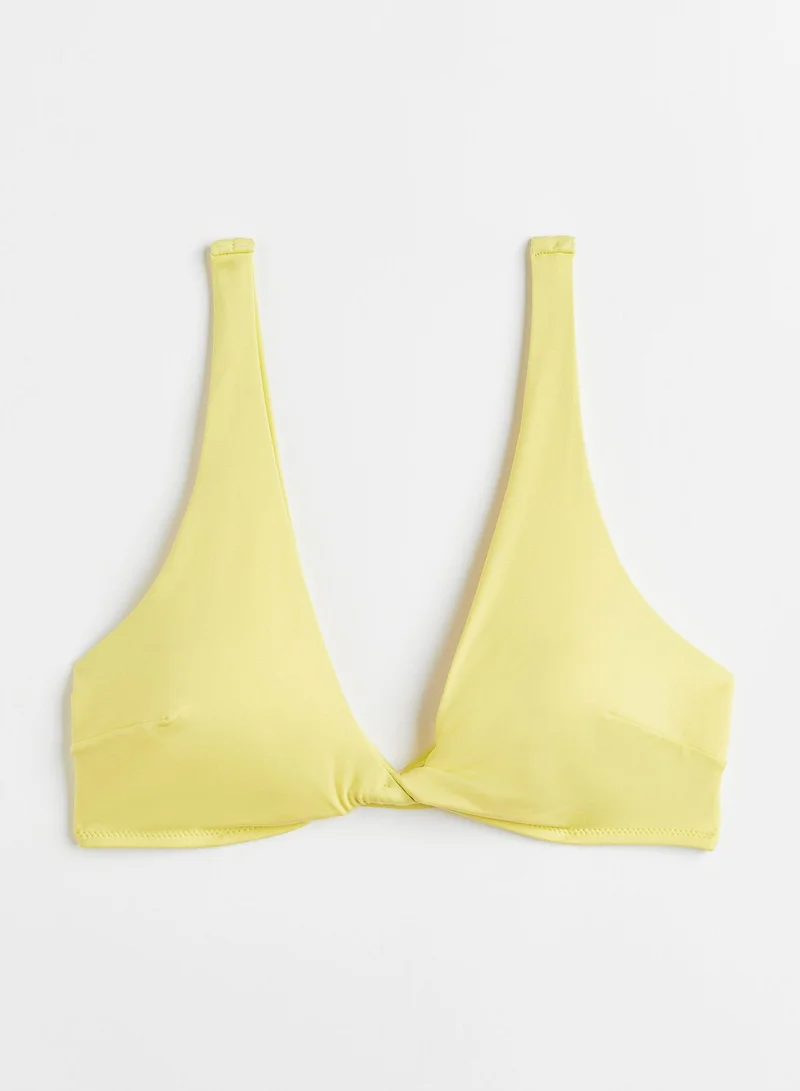 H&M Plunge Neck Knitted Bikini Top