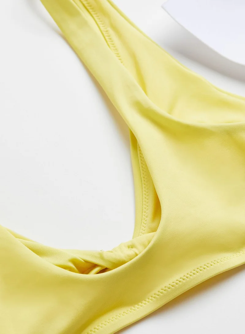 H&M Plunge Neck Knitted Bikini Top