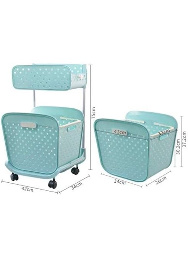 HOUSE OF QUIRK House of Quirk Dirty Laundry Basket (2-Tier, Blue, Large)  - Image 3