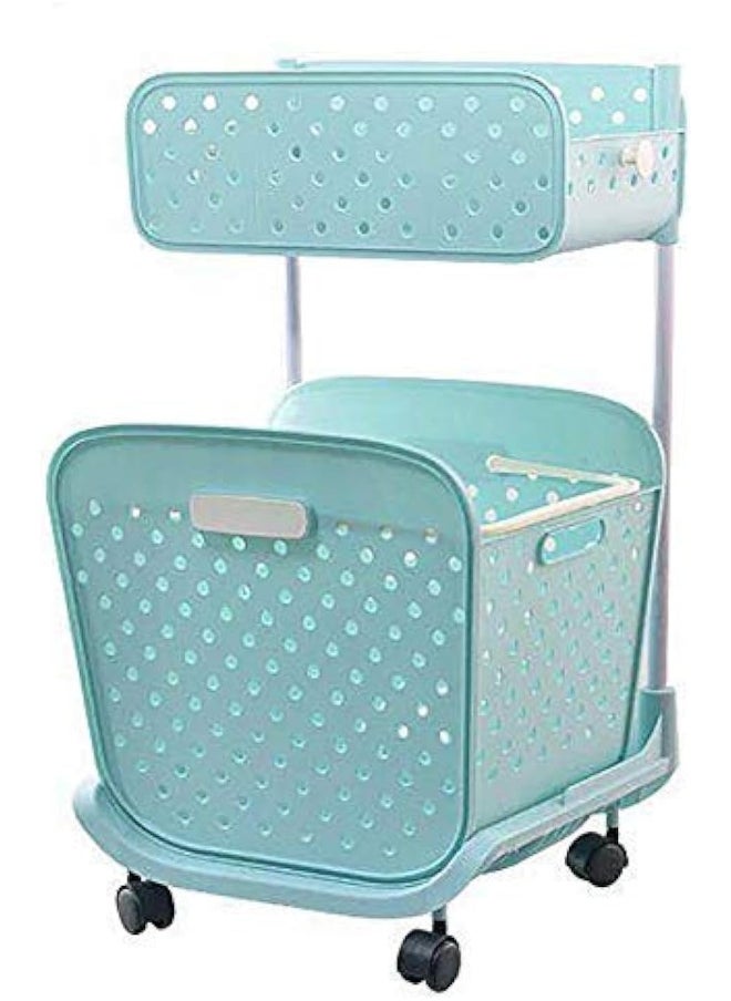 HOUSE OF QUIRK House of Quirk Dirty Laundry Basket (2-Tier, Blue, Large)  - Image 1