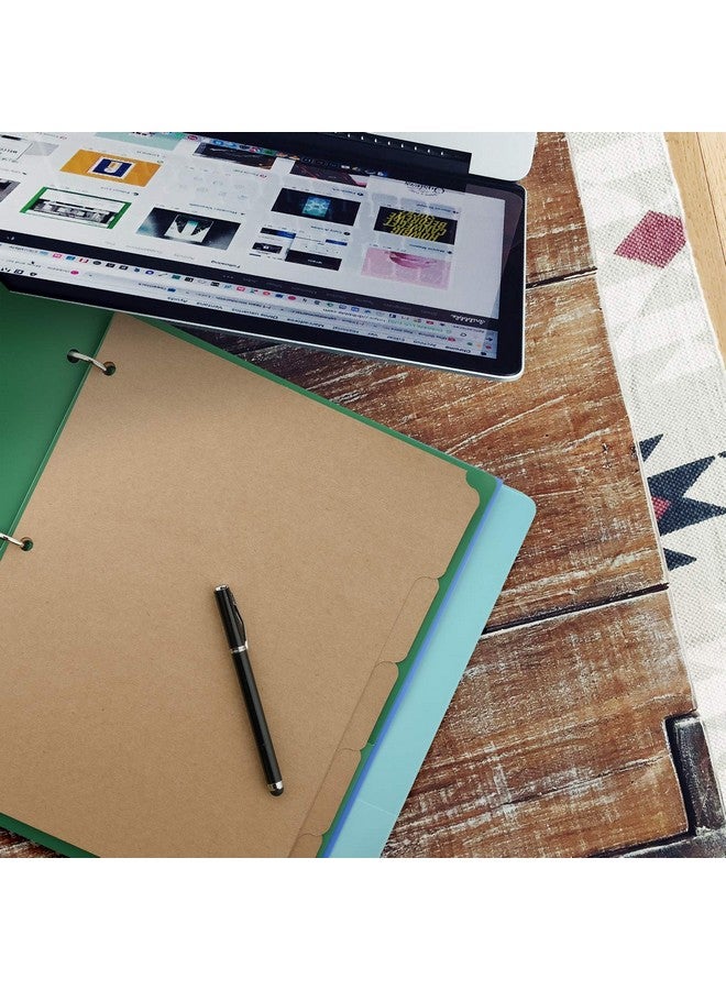 Homakover 3 Ring Binder Dividers With 5Tabs For Letter Size 1/5 Cut 3Hole Punched Blank Kraft Paper Index Dividers 8.5” X 11” For Extra Durable For College Adults  - Image 4