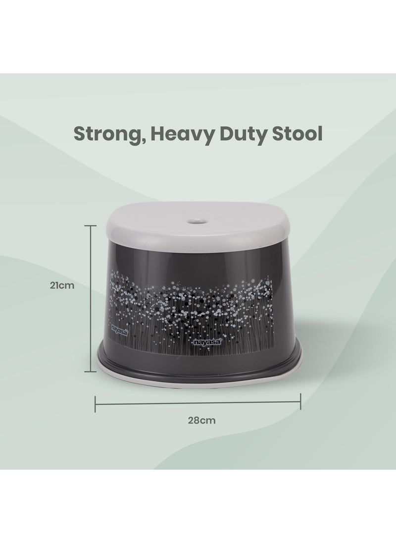 NAYASA Nayasa Funk Square 3 Pcs Bathroom Set Bucket 18 L Mug 15 L 508 Stool Bathroom Set Bath Set for Bathroom Black  - Image 4