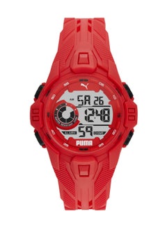PUMA Bold 45mm Men's Digital Watch with Red Plastic Strap 