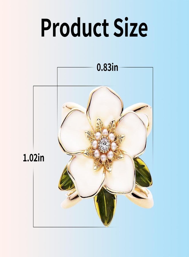 KGCGJVB Scarf Rings for Women Elegant Floral Jewelry Brooch and Shawl Clip Buckle Wrap Slides and Scarves Ring Pins Decorative Brooches Clips for Silk Scarf and Wrap Accessories Gold - Image 2