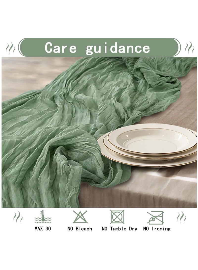 Cheesecloth Table Runner, 90*400cm Boho Gauze Cheese Cloth, Rustic Sheer Table Runners for Wedding Baby Bridal Shower Friendsgiving Party Fall Christmas Home Decorations - Image 3