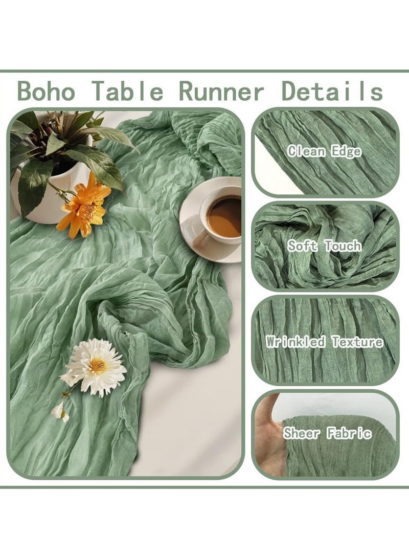 Cheesecloth Table Runner, 90*400cm Boho Gauze Cheese Cloth, Rustic Sheer Table Runners for Wedding Baby Bridal Shower Friendsgiving Party Fall Christmas Home Decorations - Image 2