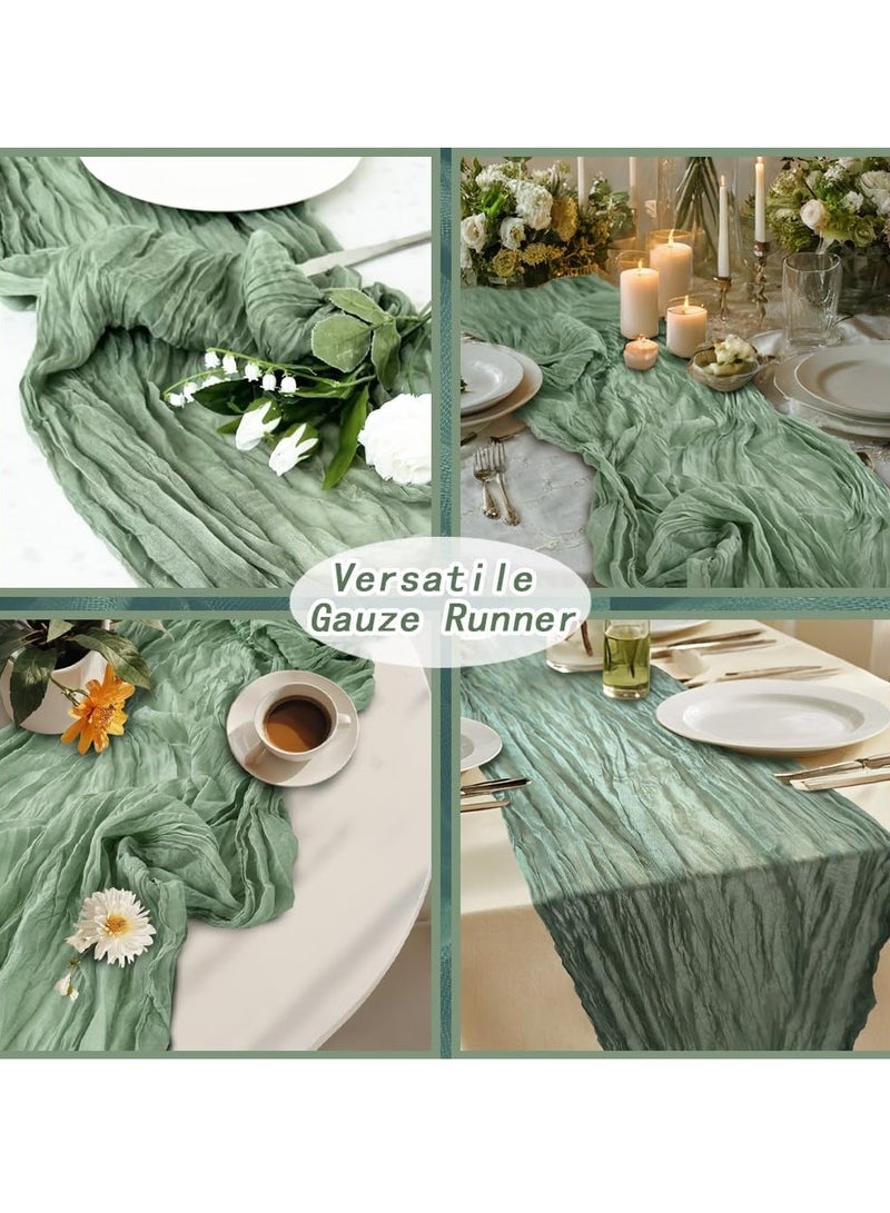 Cheesecloth Table Runner, 90*400cm Boho Gauze Cheese Cloth, Rustic Sheer Table Runners for Wedding Baby Bridal Shower Friendsgiving Party Fall Christmas Home Decorations - Image 4