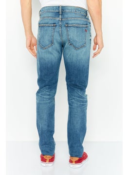 DIESEL Men Slim Fit Washed Denim Jeans, Blue  - Image 3