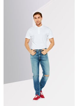 DIESEL Men Slim Fit Washed Denim Jeans, Blue  - Image 2