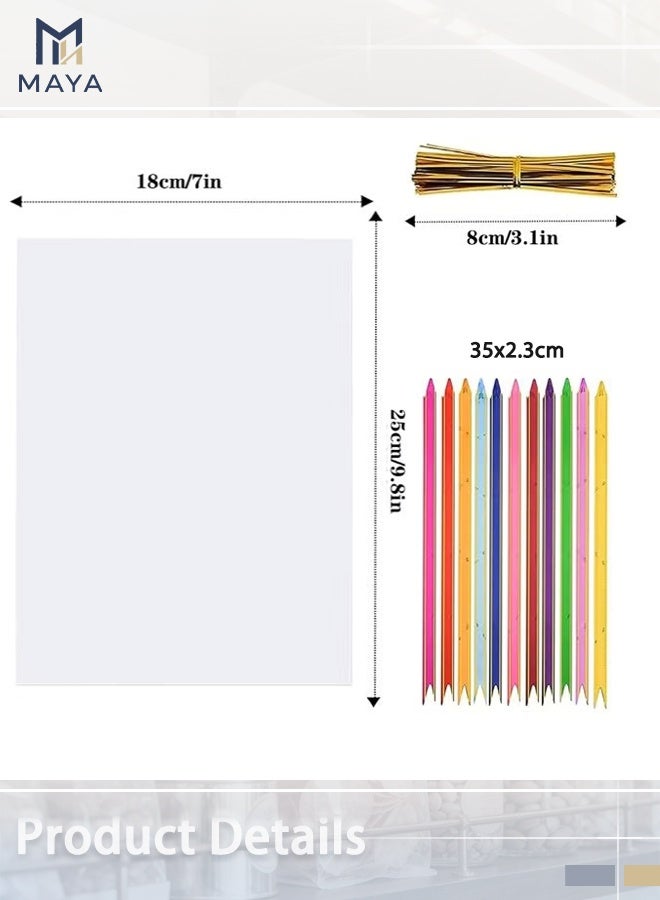 Maya 100 Pcs Cellophane Bags, Clear Cello Gift Bags, 100 Pcs Treat Bags with Twist Ties and Ribbons Bows, Party Favor Candy Bags for Bakery, Popcorn, Cookies, Candies, Dessert, 18*25cm - Image 2