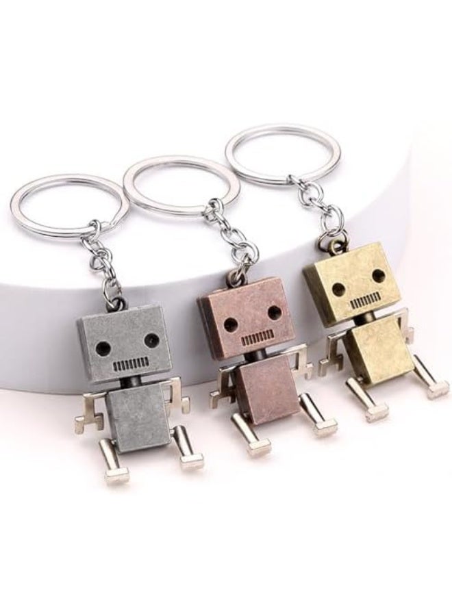 Robot Keychain, Vintage Style with Articulated Legs and Double Metal Rings for Keys - Image 1