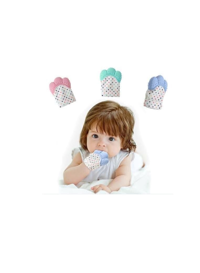 Baby Teething Glove, Self Soothing Teether Toy Relieve Teething Pain and Prevent Scratches - 1 Glove, (Pink) - Image 5