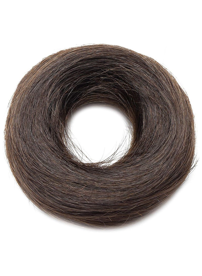 إستيل قطعة شعر على شكل كعكة شعر بشري ، قطعة شعر ريمي ، كعكة شعرية حقيقية أوبدو ، كعكة شعر مموجة ومطاطة ، دونات أنيقة مع شريط مطاطي مرن ، إكسسوار شعر للنساء ، اللون رقم 2 - Image 2