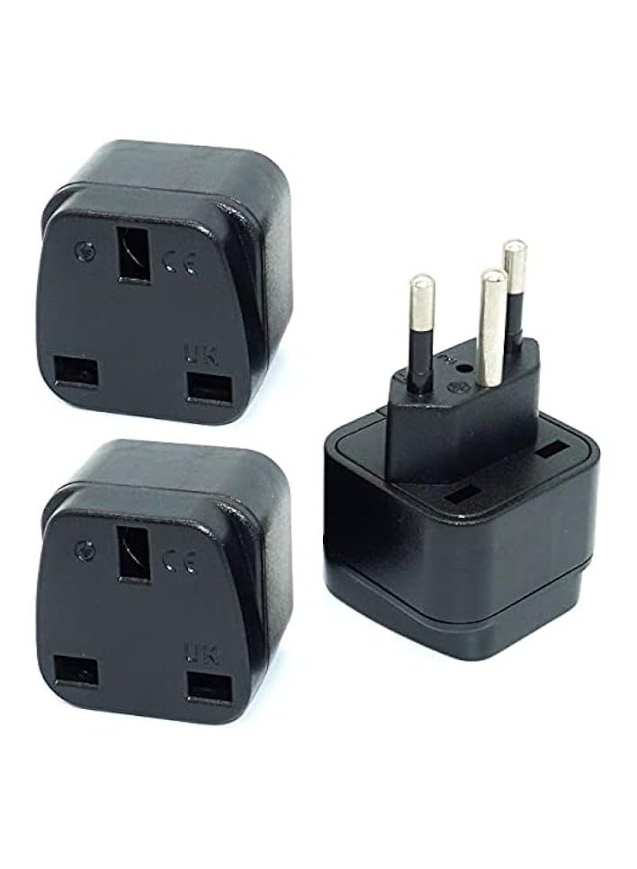 erorex Switzerland and Liechtenstein (Type J) Plug Adaptor, 3-pin UAE/KSA/UK Plug Convert to 3-pin Switzerland and Liechtenstein Socket with Safety Shutter (3 Pieces, Black)  - Image 1