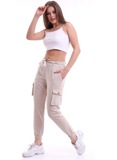 Win Moda Linen Trousers Cargo Pocket  - Image 1