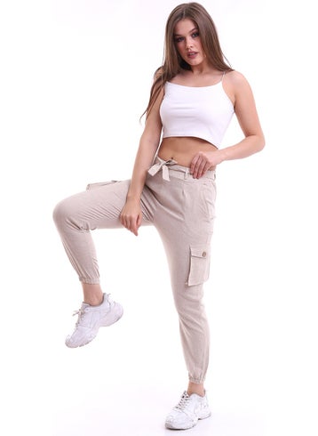 Win Moda Linen Trousers Cargo Pocket  - Image 2