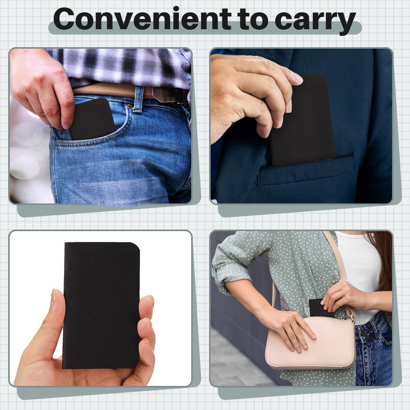 Outus 15 Pcs Mini Pocket Notebook 2.5" x 4" Small Journal Kraft Paper Notepads Bulk Softcover Pocket Notepad Memo Diary Subject Notebooks for Traveler Worker(Black,Lined Style) - Image 5