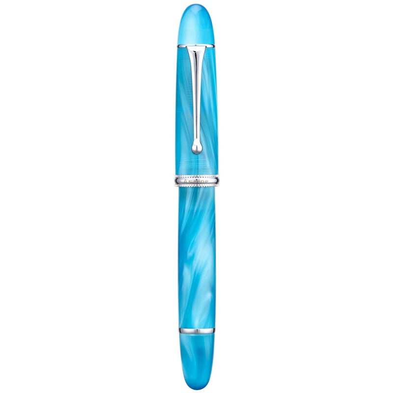 Asvine V800 Fountain Pen Vacuum Filling System with Large Ink Capacity Smooth Number 8 Medium Nib with Gift Case and Wrench Sky Blue Acrylic - Image 2