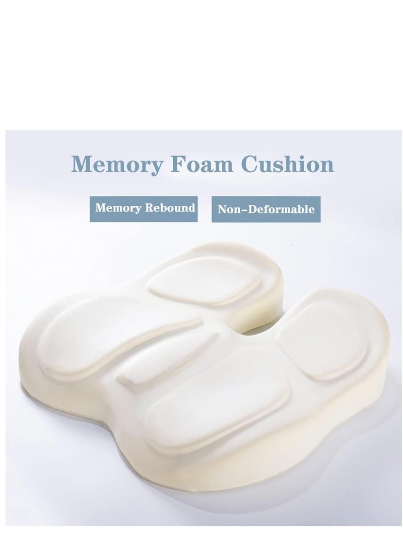 Zikra Orthopedic Seat Cushions for Office Chairs, Memory Foam Posture Cushion Portable Breathable Mesh, Car Seat Cushion, Butt Pillow, Sciatica Back Coccyx Tailbone Pain Relief, Non-Slip Chair Pad (Black) - Image 5