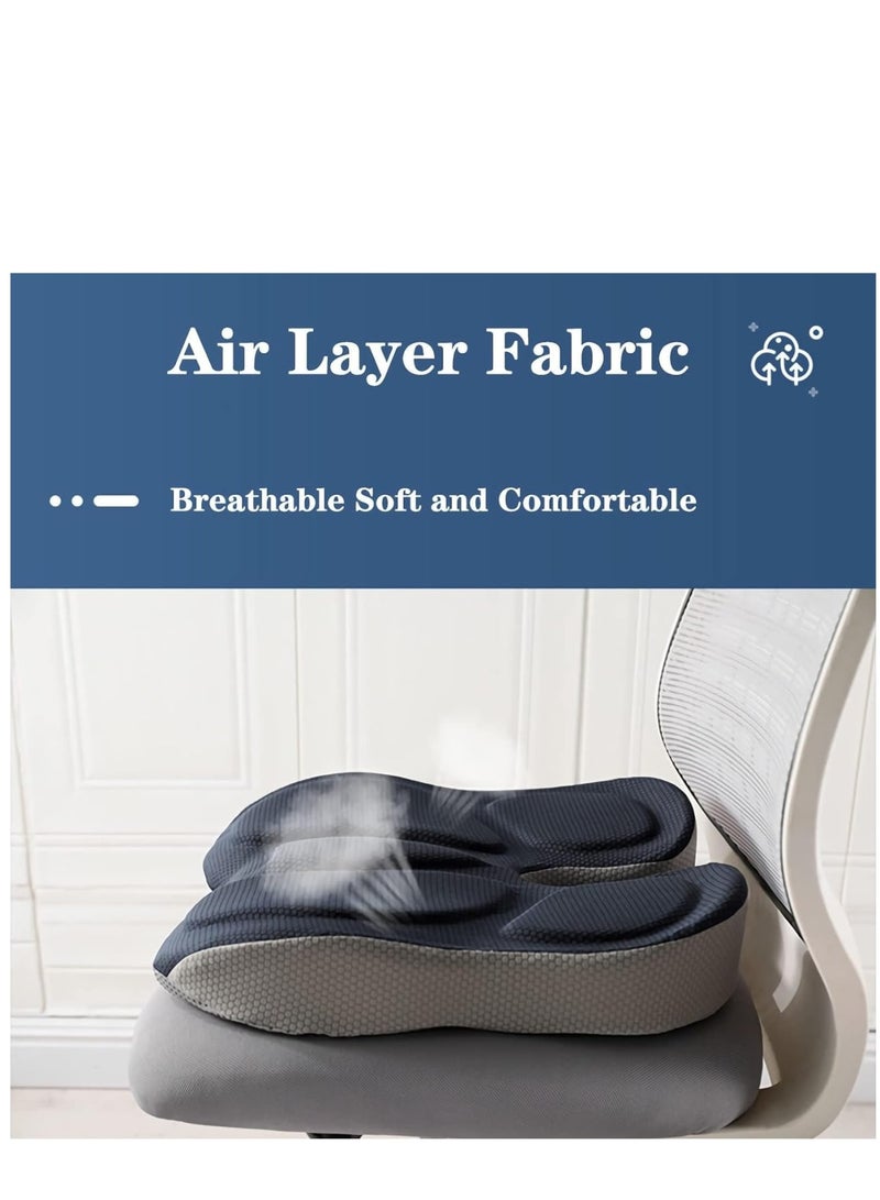 Zikra Orthopedic Seat Cushions for Office Chairs, Memory Foam Posture Cushion Portable Breathable Mesh, Car Seat Cushion, Butt Pillow, Sciatica Back Coccyx Tailbone Pain Relief, Non-Slip Chair Pad (Black) - Image 4