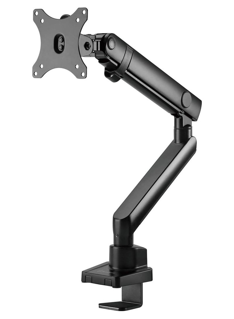 سيلفر ستون ذراع شاشة ARM13 أحادية، تصميم زنبركي ميكانيكي، ارتفاع وإمالة قابلان للتعديل، متوافق مع معايير VESA 75/100 مم، يدعم شاشات حتى 32 بوصة / 9 كجم، حامل مكتب بمشبك وحلقة تثبيت، إدارة الكابلات، أسود | SST-ARM13 - Image 2