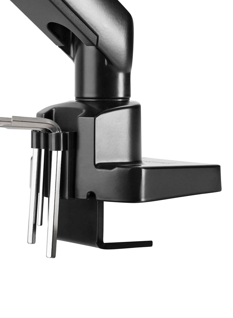 سيلفر ستون ذراع شاشة ARM13 أحادية، تصميم زنبركي ميكانيكي، ارتفاع وإمالة قابلان للتعديل، متوافق مع معايير VESA 75/100 مم، يدعم شاشات حتى 32 بوصة / 9 كجم، حامل مكتب بمشبك وحلقة تثبيت، إدارة الكابلات، أسود | SST-ARM13 - Image 5